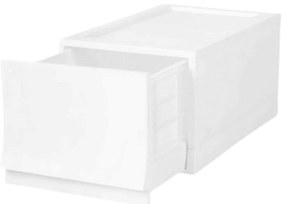 Cutie de depozitare modulară Wave Junior Snow fărăroți 43,4 x 27,2 x 22 cm, Îngust - 1 sertar