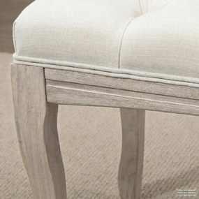 HOMCOM Bancă de Pat Vintage cu Butoni, Bancă Capitonată cu Picioare din Lemn, 110x40x48 cm, Bej | Aosom Romania