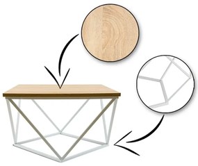 Măsuță de cafea CURVED 60x60 cm alb/bej