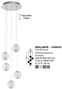 Lustra LED suspendata design decorativ BRILLANTE
