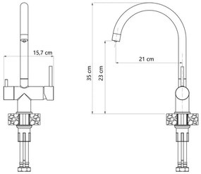 Baterie de bucatarie REA Caren cupru