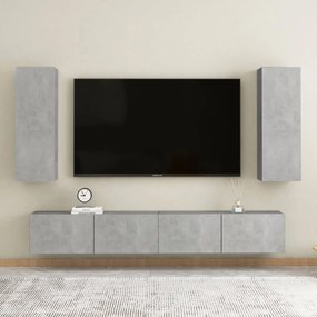 Comoda TV, gri beton, 30,5x30x90 cm, PAL 1, Gri beton, 30.5 x 30 x 90 cm