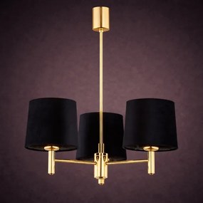Brilagi - Lustru pe tijă MONTE 3xE27/15W/230V negru/auriu