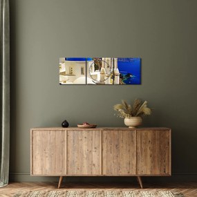 Tablou - Santorini, Grecia (cu ceas) (90x30 cm)