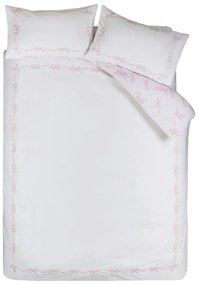 Lenjerie de pat albă pentru pat dublu 200x200 cm Bow Embroidery – Catherine Lansfield