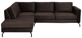 Coltar fix EMIL M, cu arcuri, colt stanga, gri inchis, 268x204x75 cm