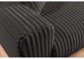 Canapea gri închis cu tapițerie din catifea reiată 178 cm Justin – Ropez