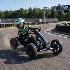 AIYAPLAY Go-Kart Electric pentru Copii 12V cu 2 Motoare, Negru | Aosom Romania