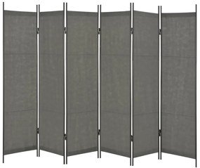 280261 vidaXL Paravan de cameră cu 6 panouri, antracit, 300 x 180 cm