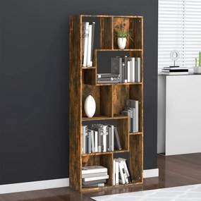 815501 vidaXL Bibliotecă, stejar fumuriu, 67x24x161 cm, lemn prelucrat