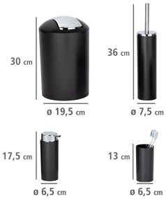 WENKO 24078800 - Set CALVO 6,5 x 13 cm, negru/crom lucios