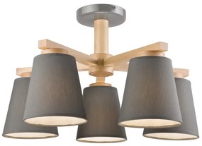 Lustr ELLIE 5xE27/60W/230V, montaj plafon, gri