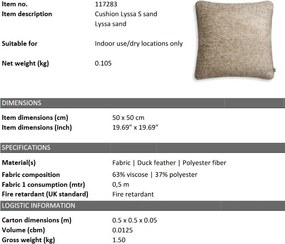 Perna decorativa LUX Lyssa S, Lyssa sand