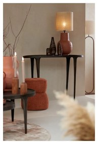 Taburet portocaliu cu tapițerie din stofă bouclé Leyla – Light &amp; Living