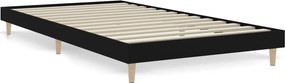 vidaXL Cadru de pat, negru, 100x200 cm, lemn prelucrat