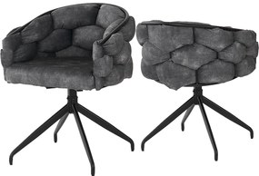 Set de 2 scaune din catifea, Gri | Aosom Romania