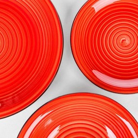 BANQUET Set de masă ceramic SPIRAL RED 30 piese