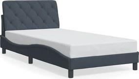 vidaXL Cadru de pat fără saltea, gri închis, 100x203 cm, catifea