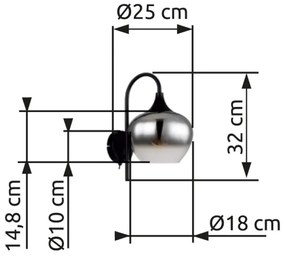 Lampă de perete MAXY 1xE27/40W/230V negru Globo 15548W