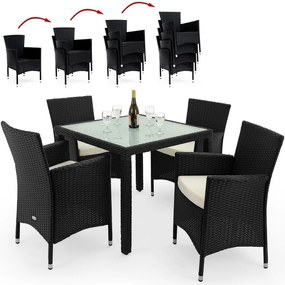 Deuba Set ratan de gradina Berlin 1+4 - negru