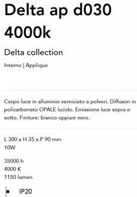 Aplica LED ambientala Delta ap d030 4000k negru