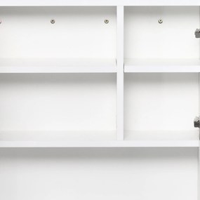 Kleankin Dulapior de Baie cu Oglindă Suspendat, Rafturi Reglabile, Design Compact, 54x15x55cm, Alb | Aosom Romania