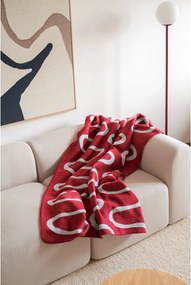 Pătură roșie 150x200 cm Swirl – noo.ma