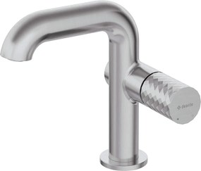 🚰 Baterie pentru chiuvetă SILIA HEXA, pipă dreptunghiulară – Finisaj oțel șlefuit – Cod BHS_F24M