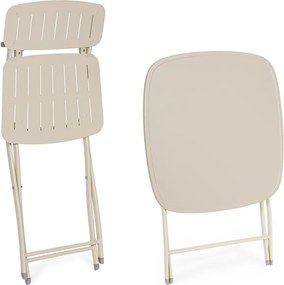 Set de dining pentru grădină bej din oțel pentru 2 persoane Yvonne – Bizzotto