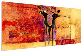 Tablou abstract cu doi dansatori (120x50 cm), în 40 de alte dimensiuni noi