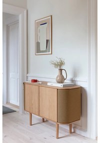 Comodă neagră/maro joasă cu aspect de lemn de stejar 109x75 cm Treasures – UMAGE