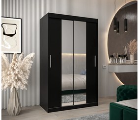 Dulap de haine 120 cm Toki 1 (negru mat + alb mat). 1064891
