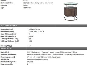 Noptiera/ Masuta laterala design LUX Napa Valley bronz 113397 HZ