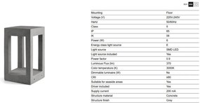 Stalp LED iluminat exterior IP65 PILO 3000K H-35cm gri