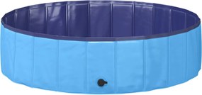 vidaXL Piscină pliabilă pentru câini albastru 120 x 120 x 30 cm PVC
