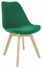 Scaun stil scandinav, lemn, catifea, verde, 49x60x82 cm, Bari