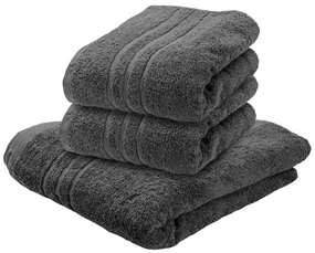 2x prosop Confort 70x140 cm gri inchis, 100% bumbac
