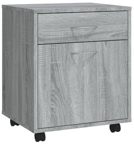 815964 vidaXL Dulap cu roți, gri sonoma, 45x38x54 cm, lemn prelucrat