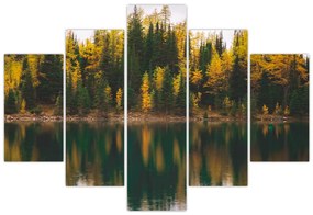 Tablou cu lac de pădure (150x105 cm)