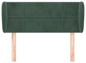 Tablie de pat cu aripioare verde inchis 93x23x78 88 cm catifea 1, Verde inchis, 93 x 23 x 78 88 cm