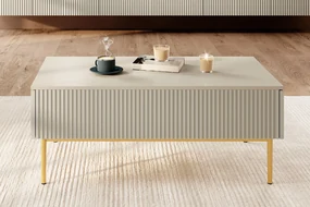 Masuta de cafea Nicole 120 cm - cashmir / picioare aurii