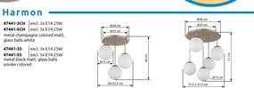 Lustra aplicata moderna HARMON 3L fumurie