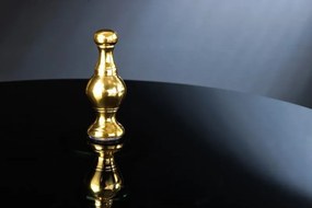 Masuta auxiliara design unicat Abstract 65cm, auriu