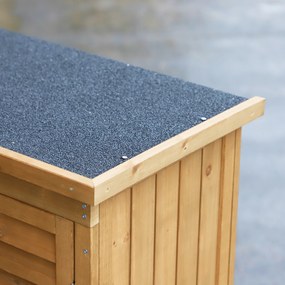 Outsunny Căsuță de Grădină din Lemn cu Acoperiș Impermeabil și 3 Rafturi, 87x46,5x160 cm, Lemn | Aosom Romania