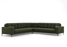 Coltar 6 locuri Bali tapitat/picioare negre – L256 x l256 x h75