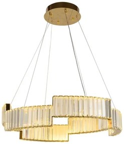 Lustră LED dimabilă pe cablu LED/40W/230V 3000-6500K auriu + telecomandă