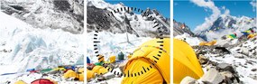 Tablou - Camping la munte (cu ceas) (90x30 cm)