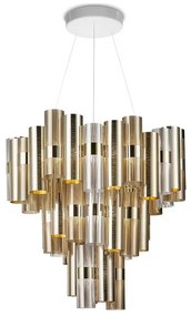 Lustra LED moderna design Art Deco realizata manual LA LOLLO XL Gold