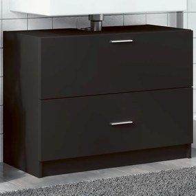 848116 vidaXL Dulap de chiuvetă, negru, 78x37x59 cm, lemn prelucrat