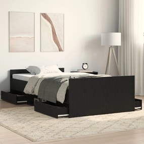 vidaXL Cadru de pat fără saltea, stejar negru 90x190 cm lemn prelucrat